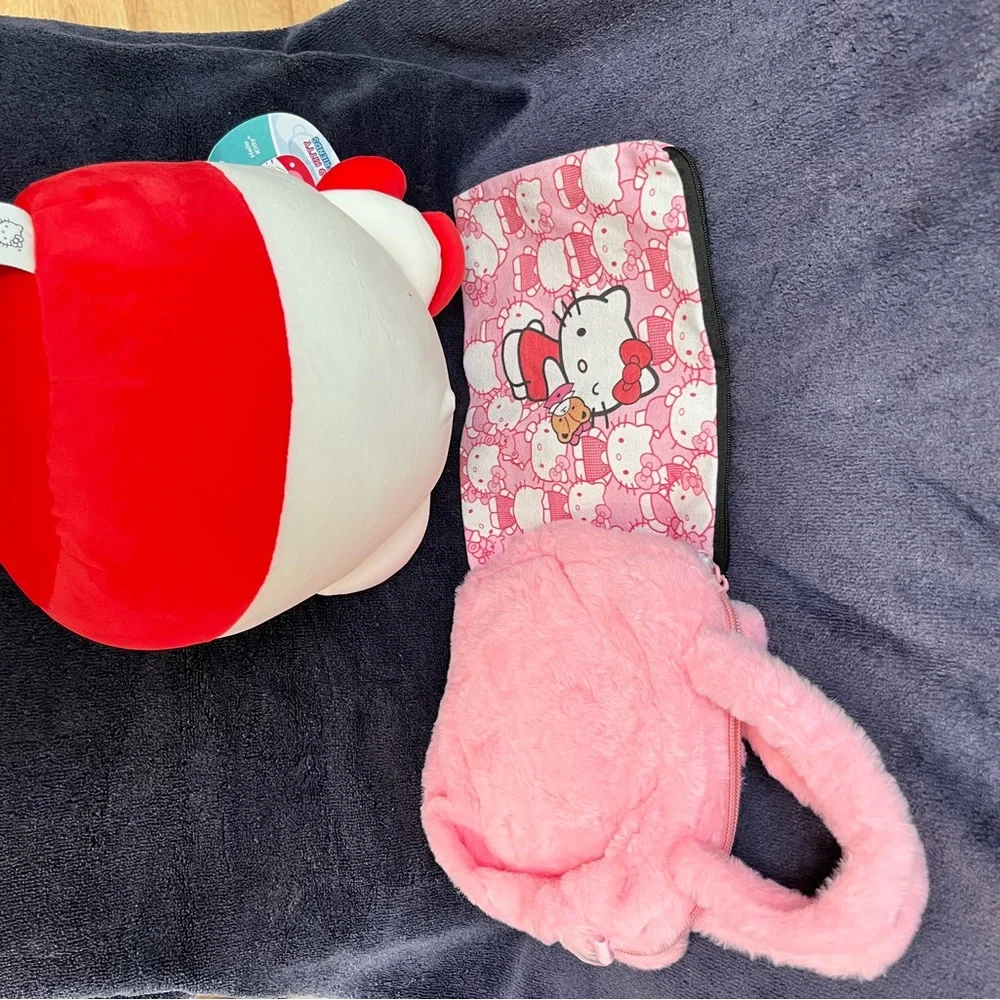 Hello Kitty Squish-mellow / My Melody Plush Bag / Hello Kitty Storage Bag NWT